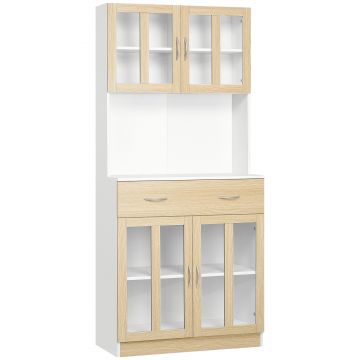Bufet HOMCOM pentru Bucatarie, 180cm, Design Modern cu Usi Sertare Dulapuri, Spațiu Amplu de Depozitare | Aosom Romania