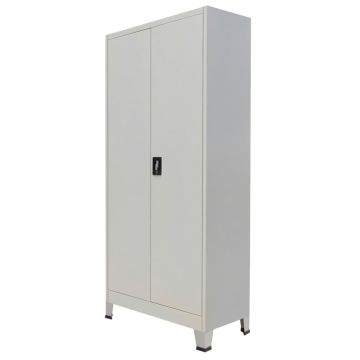 vidaXL Dulap de vestiar cu 2 uși din oțel 90 x 40 x 180 cm, gri