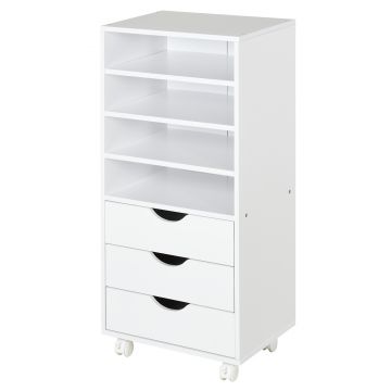 Vinsetto Dulap cu sertare pentru Birou din Lemn alb 40 x 30 x 83cm | AOSOM.it | Aosom Romania