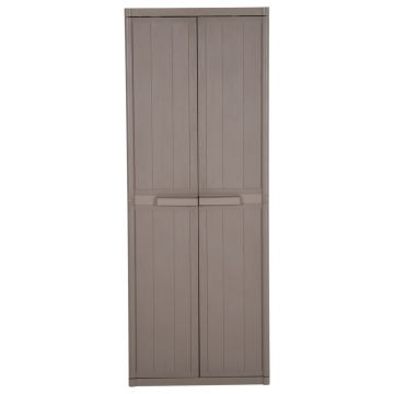 vidaXL Dulap de depozitare grădină, maro, 65x45x172 cm PP aspect lemn