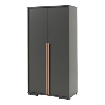 Șifonier de copii gri închis 98x195 cm London – Vipack