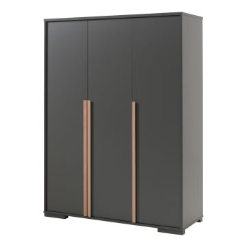 Șifonier de copii gri închis 146x195 cm London – Vipack