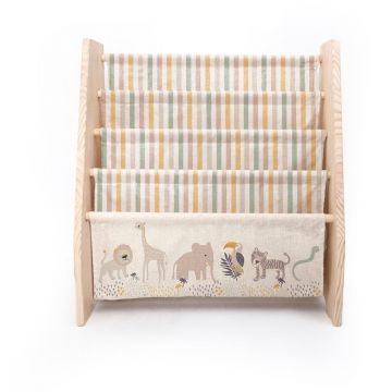 Bibliotecă pentru copii din material textil bej 60x70 cm Africa - Folkifreckles Bibliotecă pentru copii din material textil bej 60x70 cm Africa - Folkifreckles