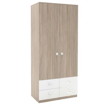 Dulap depozitare haine LINEA 90, A52, H200, 2U-151, 4S BUPO, Oak, Oak/Alb