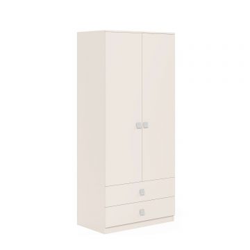 Dulap dormitor LINEA 2 usi 2 sertare, bara umerase, Vizon