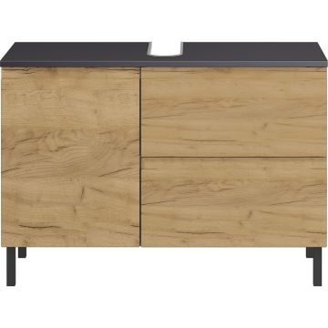 Dulap gri închis sub chiuvetă cu aspect de stejar 80x56 cm Salinas - Germania Dulap gri închis sub chiuvetă cu aspect de stejar 80x56 cm Salinas - Germania