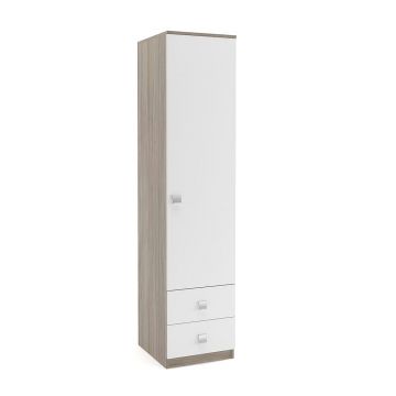 Dulap depozitare haine LINEA 45, A52, H200, 1U-151, 2S BU, Oak, Alb