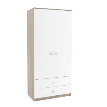 Dulap depozitare haine LINEA 90, A52, H200, 2U-151, 2S BU, Oak, Alb Dulap depozitare haine LINEA 90, A52, H200, 2U-151, 2S BU, Oak, Alb