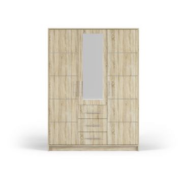 Dulap în decor stejar cu oglindă 147x200 cm Derry - Cosmopolitan Design