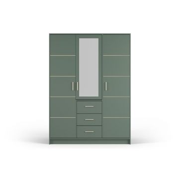 Dulap verde cu oglindă 147x200 cm Burren - Cosmopolitan Design