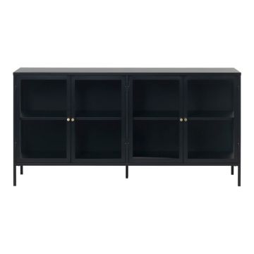 Vitrină neagră din metal 170x85 cm Carmel – Unique Furniture