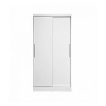 Dulap KOSS 01, usi glisante, alb, 100x60x200 cm