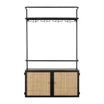 Dulap vinotecă din ratan negru 18x100 cm Guuji - White Label