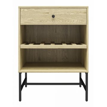 Dulap vinotecă în culoare naturală cu aspect de lemn de pin pentru 6 sticle, 60x83 cm Tamlin - Queer Eye