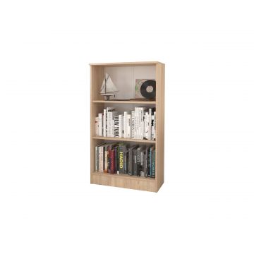 Biblioteca Flint, 2 Polite, Stejar Sonoma, 70 x 32 x 122 cm
