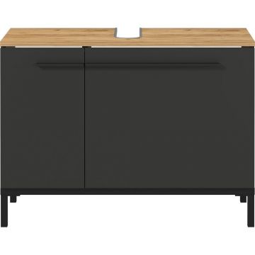 Dulap gri închis sub chiuvetă cu aspect de stejar 80x59 cm Yonkers - Germania