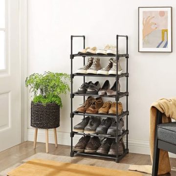 Suport Pentru Incaltaminte Cu 6 Niveluri, Negru, 45 Cm Suport Pentru Incaltaminte Cu 6 Niveluri, Negru, 45 Cm