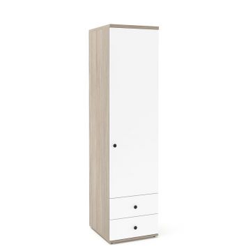 Dulap haine PRIMAVERA 45, H180, 1U2S, polite, Oak, Alb
