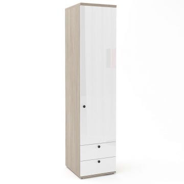 Dulap haine PRIMAVERA 45, H200, 1U2S, bara umerase, Oak, Alb Gloss