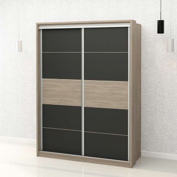 Dulap haine usi glisante PRIMAVERA 155, H205, Oak, Antracit