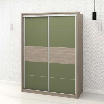 Dulap haine usi glisante PRIMAVERA 155, H205, Oak, Pesto