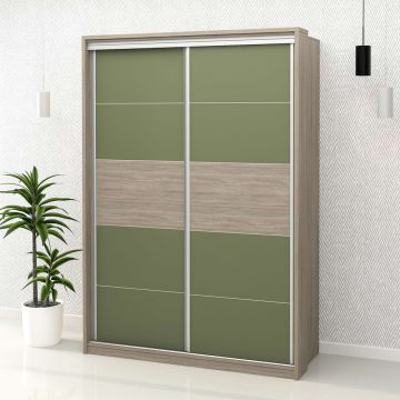 Dulap haine usi glisante PRIMAVERA 155, H225, Oak, Pesto Dulap haine usi glisante PRIMAVERA 155, H225, Oak, Pesto