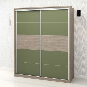 Dulap haine usi glisante PRIMAVERA 185, H225, Oak, Pesto