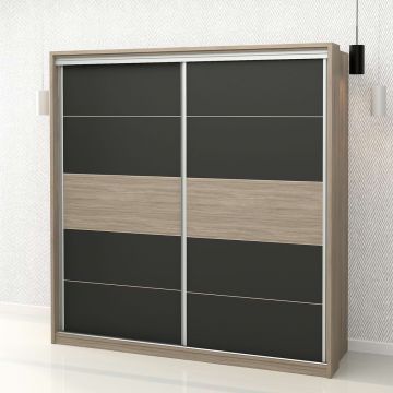 Dulap haine usi glisante PRIMAVERA 205, H205, Oak, Antracit