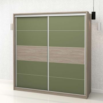 Dulap haine usi glisante PRIMAVERA 205, H205, Oak, Pesto
