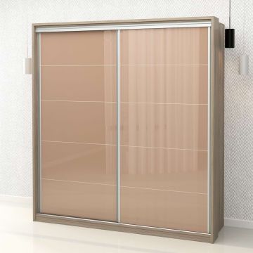 Dulap haine usi glisante PRIMAVERA 205, H225, Oak, Cappuccino Gloss