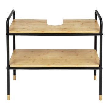 Dulap sub chiuvetă negru/natural din bambus 70x60 cm Loft – Wenko Dulap sub chiuvetă negru/natural din bambus 70x60 cm Loft – Wenko