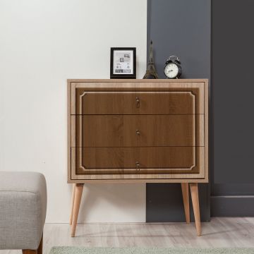 Dulap Trio Dresser 11, Stejar Sonoma, 90x40x80 cm