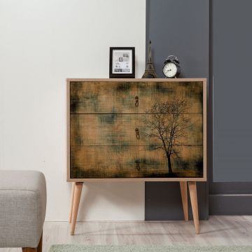 Dulap Trio Dresser 16, Stejar Sonoma, 90x40x80 cm