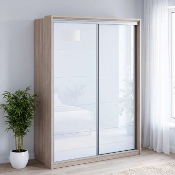 Dulap usi glisante PRIMAVERA MDF Alb lucios