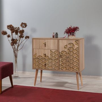 Dulap Verybox - Dresser 1, Stejar Sonoma, 90x40x90 cm