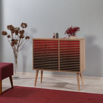 Dulap Verybox - Dresser 6, Stejar Sonoma, 90x40x90 cm