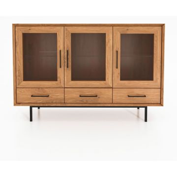 Vitrină din lemn de stejar 144x95 cm Abies – The Beds