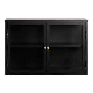 Vitrină neagră din metal 90x60 cm Carmel – Unique Furniture