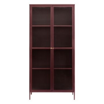 Vitrină roșie din metal 90x190 cm Bronco – Unique Furniture