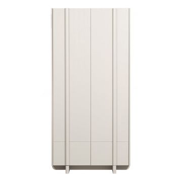 Dulap modular crem din lemn masiv de pin 101x210 cm Basu – WOOOD