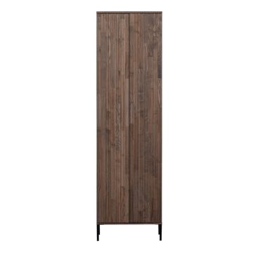 Șifonier maro cu aspect de lemn de frasin 60x210x42 cm Gravure – WOOOD