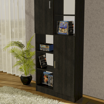 Dulap cu rafturi pal melaminat, wenge, 80 x 28 x 202 cm