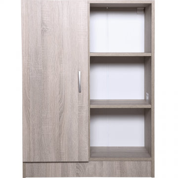 Dulap cu rafturi pal melaminat, o usa, sonoma, 80 x 28 x 106 cm