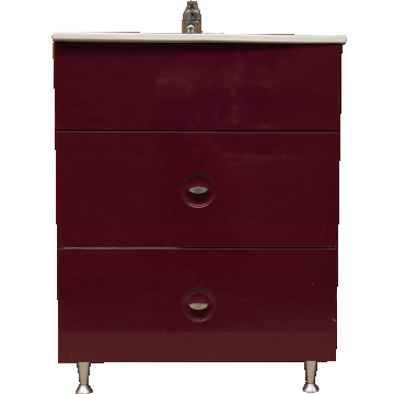 Mobilier baie Sanitop Ines, baza cu lavoar, MFD-PAL, rosu, 60 x 43,5 x 81 cm Mobilier baie Sanitop Ines, baza cu lavoar, MFD-PAL, rosu, 60 x 43,5 x 81 cm