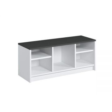Bancheta/pantofar Neo, Alb/Antracit, 100 x 35 x 40 cm