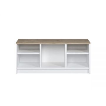 Bancheta/pantofar Neo, Alb/Stejar, 100 x 35 x 40 cm