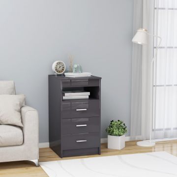 Dulap cu sertare gri extralucios 40 x 50 x 76 cm PAL