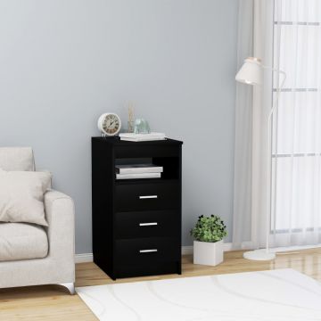 Dulap cu sertare negru 40 x 50 x 76 cm PAL