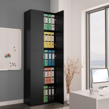 Dulap de birou negru 60x32x190 cm PAL
