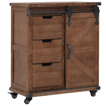 Dulap de depozitare lemn masiv de brad 64 x 335 x 75 cm maro